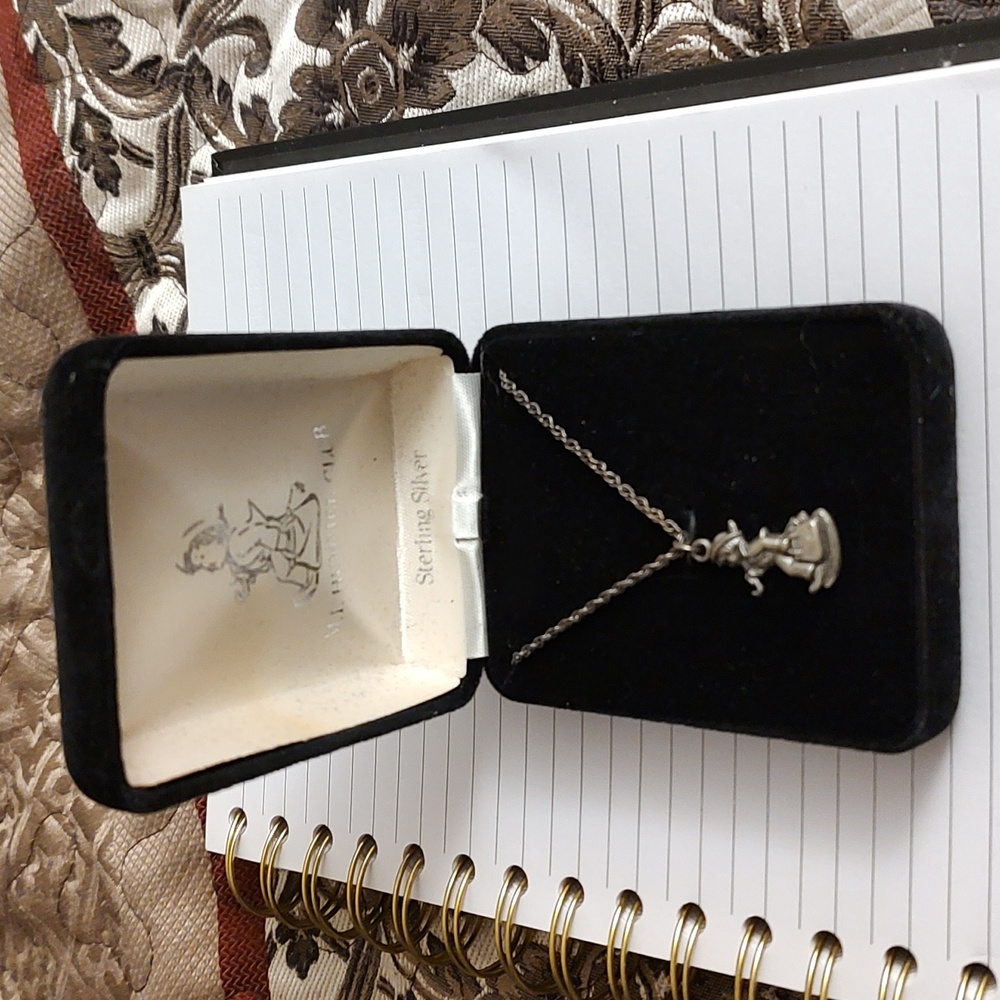 Hummel Goebel “Merry Wanderer Pendant ”  20” chain  Sterling Silver 1990 w/box